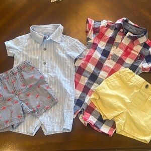 Summer set of Boys Shortalls and shorts cotton boys 12-18 mo